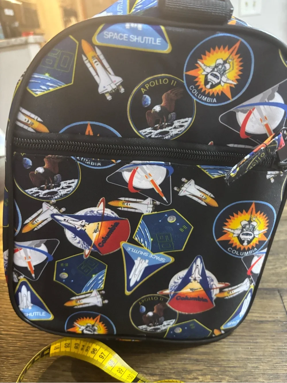 NASA Black Space Shuttle Patch Print Duffle Bag - Dual Compartment
